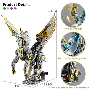 13106 Blocs <span class=keywords><strong>de</strong></span> construction créatifs, modèle d'unicorn mécanique, jeu <span class=keywords><strong>de</strong></span> construction intelligent pour enfants, jouet éducatif en plastique, Juguetes - Product Image 3