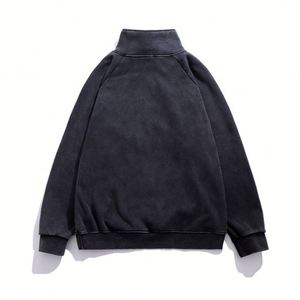 Men's Fleece High-neck Pullover <b>Zip</b>-<b>up</b> <b>Jacket</b> for Spring 2025 Solid Color - Product Image 2