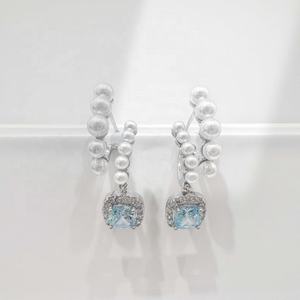 Precio de fábrica, pendientes de plata de ley 925 con flor y perla, personalizados, exagerados, chapados en oro, estilo vintage, para fiesta o boda. - Product Image 2