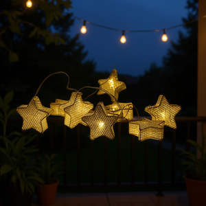 <b>String</b> <b>Light</b> Stelle 10 Led Warm White Star Shape Indoor <b>Outdoor</b> Decoration - Product Image 3