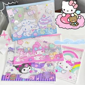 Tốt Nhất Bán Dễ Thương Phim Hoạt Hình Thiết Kế 4 Kích Thước PVC Dây Kéo Lưới Tập Tin Túi Bán Buôn Xách Tay Trường Văn Phòng Phẩm Cuốn Sách Lưu Trữ Túi - Product Image 3