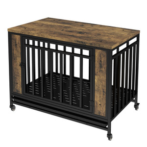 37-inch Vandal-Proof Strong Modern Large <strong>Dog</strong> Crate 2026 Model With New Iron Reinforced Frame And Four-Wheel Mobility Design - Product Image 3