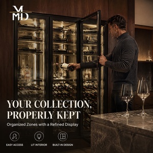 Cantinetta <span class=keywords><strong>Vino</strong></span> a Doppia Zona in Acciaio Inox Personalizzabile, Frigorifero per Vini a Temperatura Costante per Ristoranti e Bar - Product Image 5