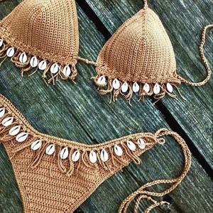 Conjunto de Bikini de Dos Piezas con Flores Bordadas a Mano en 3D, Tejido de Spandex, Personalizado por el Fabricante, Traje de Baño Sexy para Mujer - Product Image 4