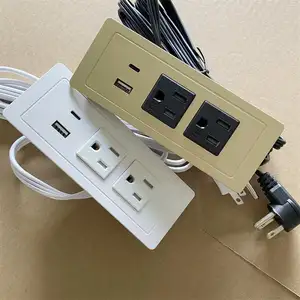 Chúng tôi điện hình chữ nhật bàn tuôn ra gắn ổ cắm điện với USB type-C/lõm bàn ổ cắm điện 2 cửa hàng 2USB + USB-C - Product Image 2