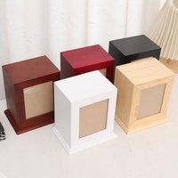 Ataúd Rectangular de Madera Maciza Hecho a Mano para Mascotas, con Marco para Fotos y Urna de Madera para Cenizas de Mascotas