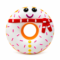 Jouet pour chien en latex naturel en forme de donut, jouet à mâcher mignon, jouet interactif pour l'entraînement des chiots, jouet pour animaux de compagnie