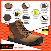 Bottes de sécurité industrielles - Bottes de travail à embout d'acier anti-écrasement anti-perforation résistantes à l'usure avec semelle moulée par injection en PU double densité