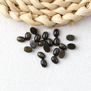 Obsidienne en or naturel de haute qualité décoration faite à la main coupe ovale pierre précieuse polie en vrac - Product Image 3