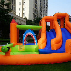 Shark Design Kids Air Bouncer <b>House</b> <b>Inflatable</b> Little Bungee Jumper Castle for Toddlers 93022 Infla <b>House</b> Shark Design Ki - Product Image 3