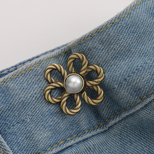 Fleur sans couture détachable taille corps ajustement serrer boucles réglage instantané <span class=keywords><strong>jean</strong></span> bouton broches pour pantalon - Product Image 6