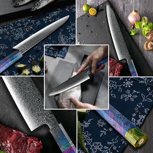 Damas Couteau de Chef 8 pouces-Rasoir <span class=keywords><strong>Cuisine</strong></span> Couteau VG-10 Acier avec Rivet Pleine Saveur Solide Poignée Japonais Chef de Viande Couteau - Product Image 6