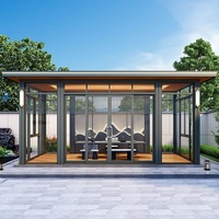 Nouveau pavillon de jardin en aluminium de style chinois, peinture laquée, sur mesure, espace de vie extérieur confortable pour cour et balcon
