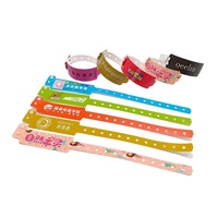 Pulseira de vinil para eventos, pulseira de plástico pe personalizada à prova d'água