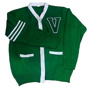 Suéter cárdigan personalizado para hermandades y fraternidades, cuello en V, tejido acrílico, suéteres para mujer, universidades griegas, colegios, verde varsity - Product Image 1