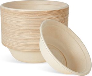 Bols jetables biodégradables compostables Bol à soupe rond à emporter Bol à ramen en canne à sucre avec couvercle - Product Image 1