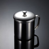 Gobelet en acier inoxydable finition miroir de 250ml du fabricant avec couvercle pour cadeaux d'affaires-Gobelets à boire pour café, bière et vin