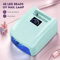 Sèche-ongles sans fil haute puissance 72W, lampe UV LED avec base amovible, mode indolore compatible avec tous les gels