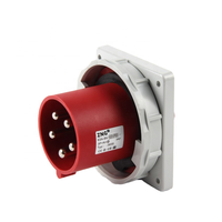 Prise industrielle fixe inversée IP67 3, 4 ou 5 broches 220V/415V 63A, prise femelle industrielle à montage sur panneau 3P/4P/5P