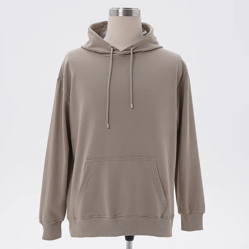 Wholesale Hoodie Heavy Weight Solid Color Neutral Cotton Men's Hooded Sweater Shirt Casual Pullover Hoodie