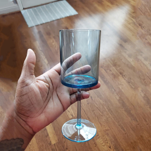 10 Oz Square Cocktail Glasses <strong>Blue</strong> Wine Glasses Colored Stemmed Plastic Drinkware <strong>Champagne</strong> <strong>Flute</strong> with Long <strong>Stem</strong> - Product Image 1