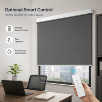 Stores enrouleurs électriques intelligents occultants pour bureaux et salles de réunion, sur mesure, commande vocale via application, 100 % polyester, isolants thermiques