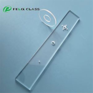 Plaque de verre en quartz/silice fondue FELIX sur mesure, résistante aux hautes températures et aux UV, avec trou - Product Image 4