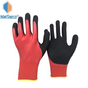 NMSHIELD رائع قبضة المياه واقية قفازات للعمل ساندي اللاتكس مزدوجة قفازات عمل مطلية السلامة قفازات بناء العمل - Product Image 5