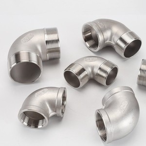 Codo Roscado Interno y Externo de Acero Inoxidable 304 316 con Conexión Roscada de 90 Grados - Product Image 1