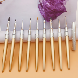 Ensemble d'art d'ongle en métal gravé d'or de luxe transfrontalier stylos à ongles à virole sertie brosses outil de luminothérapie de bricolage écologique - Product Image 1