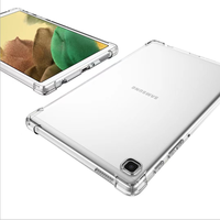 Casing Tablet baru 2021, sarung HP ramping tahan guncangan bening TPU lembut transparan murni Anti jatuh empat sudut untuk Samsung Tab A7 Lite 8.7 T220 T225