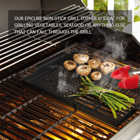 Plaque de cuisson perforée antiadhésive à fentes pour barbecue, idéale pour légumes, crevettes, poisson, viande, pour grillades extérieures au charbon ou au gaz, camping