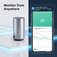 Moniteur intelligent de radon WiFi contrôlé par application, système de détection de gaz de qualité de l'air intérieur sans fil avec alerte intelligente personnalisée