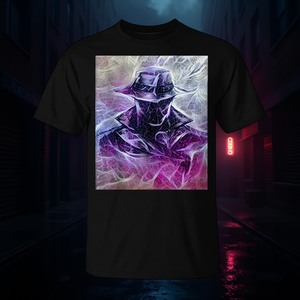 Camiseta Faceless Detective negra unisex con diseño gráfico y estampado artístico - Product Image 3