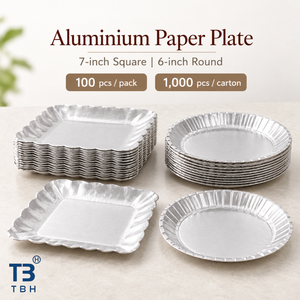 Plato de papel de aluminio de 6 pulgadas de diámetro, apto para uso alimentario, resistente al calor, bandeja para hornear para puestos de comida y comida para llevar, compatible con OEM y ODM. - Product Image 6