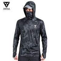 Hoodie de pêche ventilé en maille anti-UV pour activités de plein air quotidiennes, avec masque facial intégré et trous pour les pouces, idéal pour la randonnée en montagne