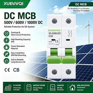 <span class=keywords><strong>Disjoncteur</strong></span> solaire miniature DC 63A 32A 40A 500V 600V 1000V 1/2/4 pôles – Vente en gros de disjoncteurs DC pour systèmes de panneaux solaires photovoltaïques - Product Image 1
