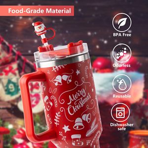 Fundas de Silicona Navideñas para Vasos, Tapas Protectoras para Pajitas de 10 mm (0.4 pulgadas), Accesorios para Pajitas - Product Image 4