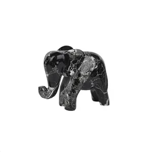 Estatua de mármol blanco y negro para decoración del hogar, estatua de Animal, Cisne, caballo, hipopótamo, elefante
