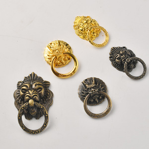 Tiradores de aleación de zinc con cabeza de león antigua para cajones, cajas de madera, tiradores pequeños decorativos de estilo retro - Product Image 3