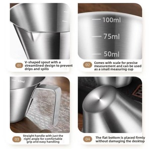 Spot 304 stainless steel coffee extraction <b>cup</b> with scale small milk <b>cup</b> <b>espresso</b> coffee extraction <b>cup</b> wholesale - Product Image 2