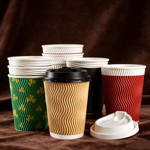 โรงงานผลิตแก้วกาแฟกระดาษคราฟท์สีน้ำตาลแบบสามชั้นหนาพิเศษ ขนาด 8/10/12/16 ออนซ์ ย่อยสลายได้ทางชีวภาพ สำหรับใส่กาแฟ - Product Image 1