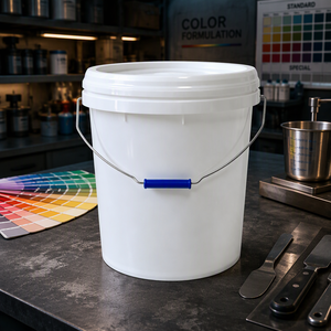 Wholesale Round Sealed <b>Plastic</b> <b>Bucket</b> <b>With</b> Handle for Paint Storage and Industrial Liquid Filling Bulk Custom Size - Product Image 1