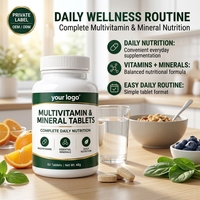 Comprimés multivitaminés et minéraux |   Complément multivitaminé quotidien |   Soutien immunitaire et énergétique |   60 comprimés |   Marque privée OEM