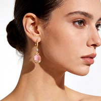 Boucles d'oreilles pendantes chic et éblouissantes en or, motif pétale de fleur opale, zircone cubique, texture texturée, gemme polie étincelante, bijoux pour femmes, cadeaux