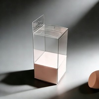 Boîte d'emballage de maquillage en PVC entièrement transparente et recyclable, personnalisée, pliable, pour outils cosmétiques, boîte rectangulaire, blush, crème pour les yeux