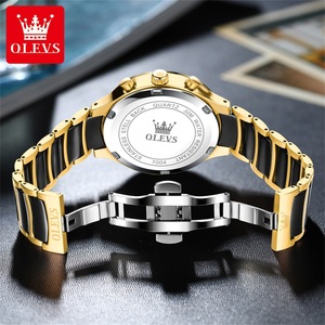 OLEVS 7004 Orologi di Lusso da Uomo in Acciaio Inossidabile con Cinturino in Ceramica <span class=keywords><strong>Orologio</strong></span> da Polso al Quarzo Luminoso con Fasi Lunari - Product Image 6