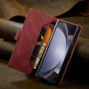 Đối Với Samsung Z Gấp 6 Z Gấp 5 Galaxy Z Gấp <span class=keywords><strong>4</strong></span> Cover Quay Lại Ban Đầu Autspace A01 Retro Kinh Doanh Da Lật Chống Sốc Trường Hợp Điện Thoại - Product Image 3