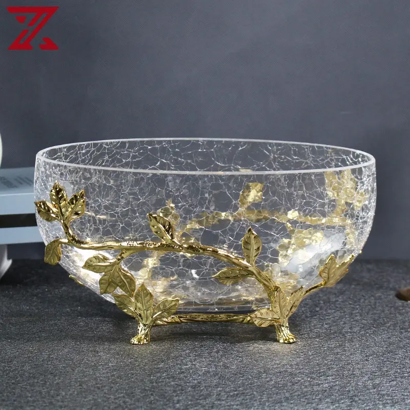 creative fashion designs glass decoration fruit bowl with flower fancy leaf unique serving bowls for home