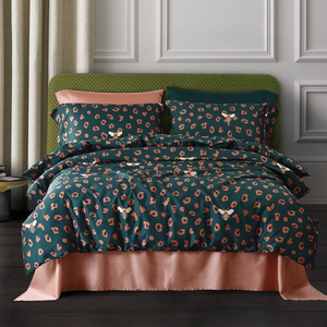Offre Spéciale 100% coton Ensembles de literie satin vert Abeille Léopard Conceptions 4pc de luxe housse de <span class=keywords><strong>couette</strong></span> ensemble de draps - Product Image 3